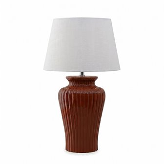 zdjęcie Bordowa lampa stołowa ceramiczna Dahlia